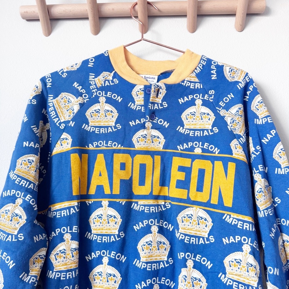 Vintage Napoleon Blue and Yellow Men's Sweatshirt - Picture 2 of 10